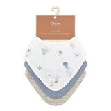 Cove Sea Life Cotton Bandana Baby Bib (3 Pack)