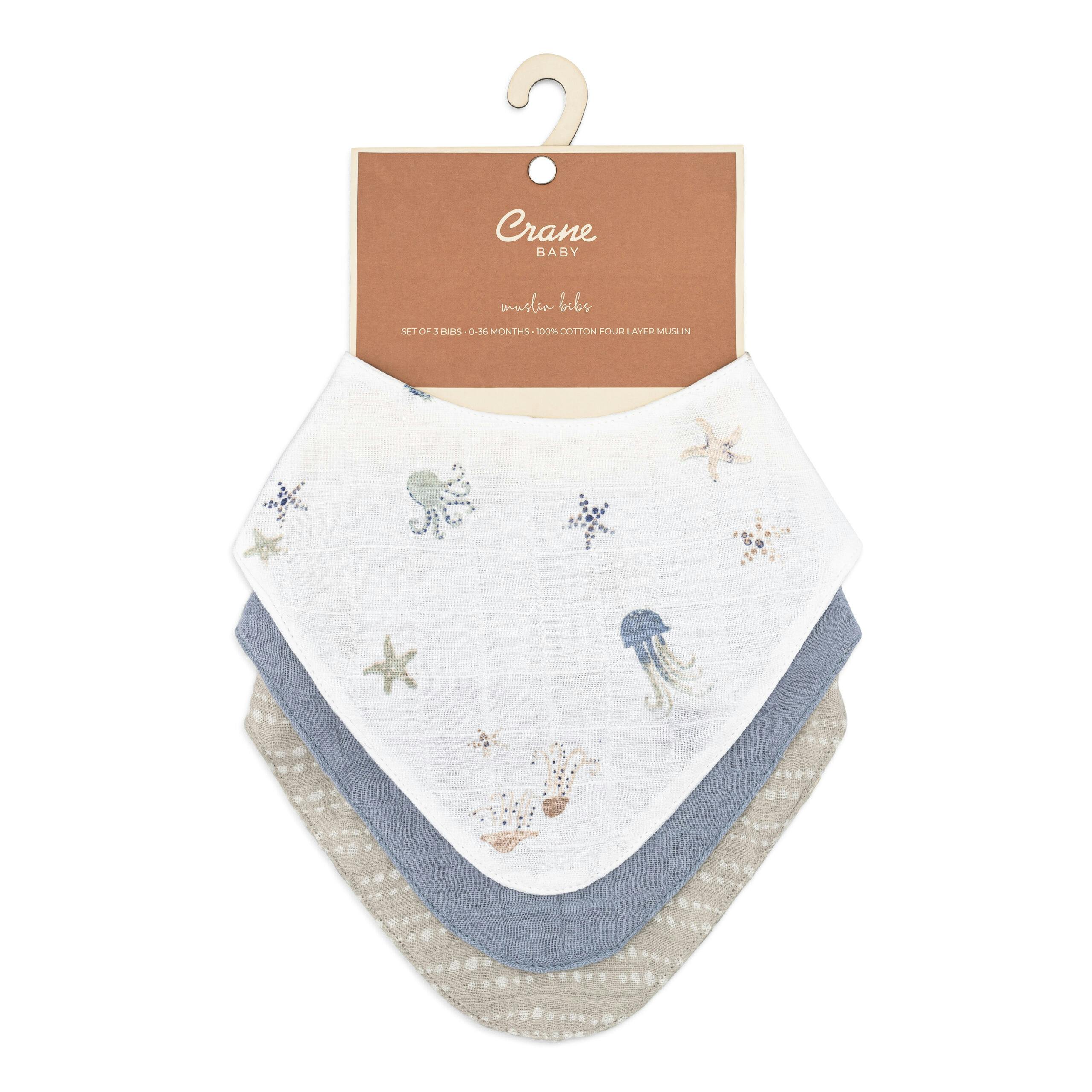 Cove Sea Life Cotton Bandana Baby Bib (3 Pack)