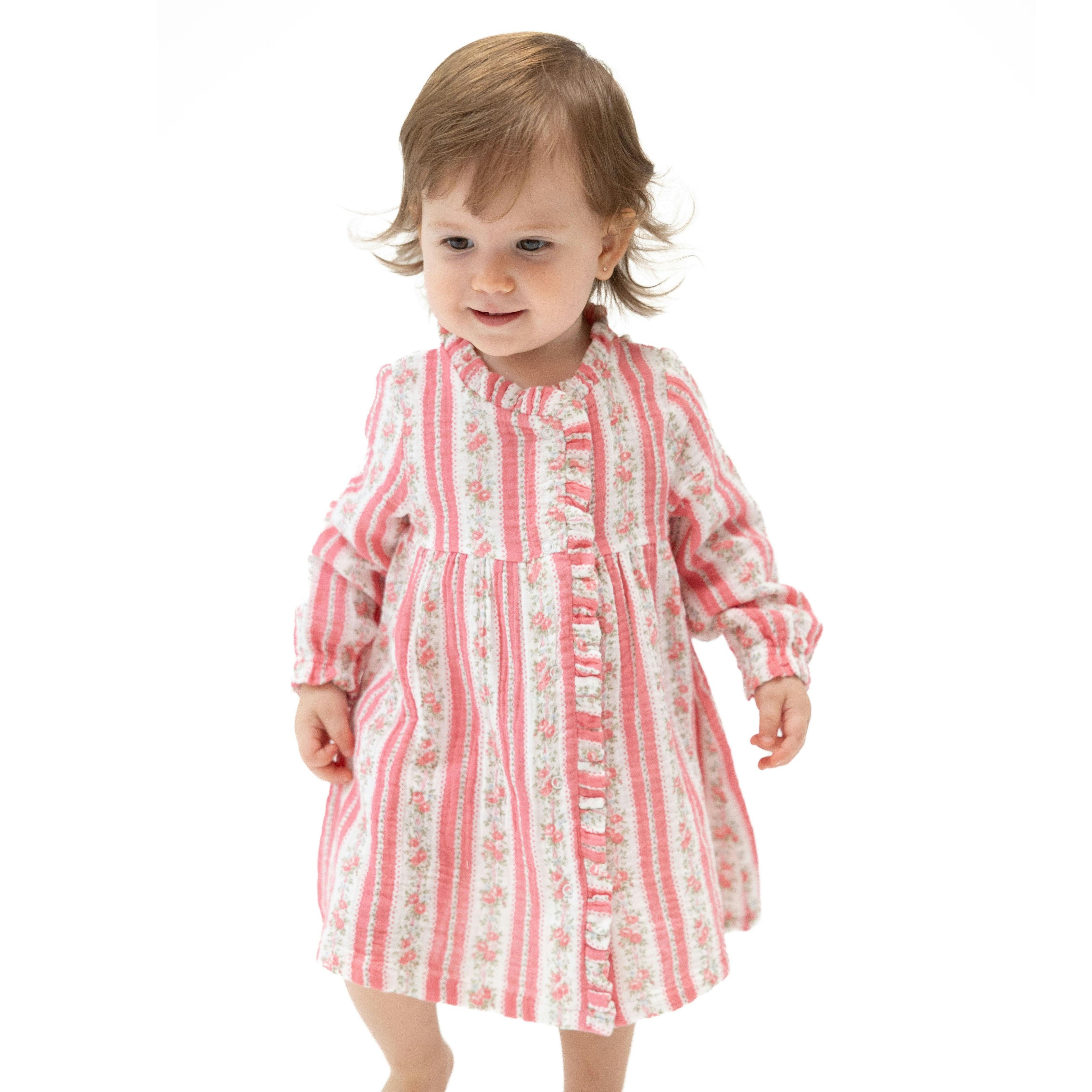 Suzie Floral Stripe - Romy Dress and Bloomer