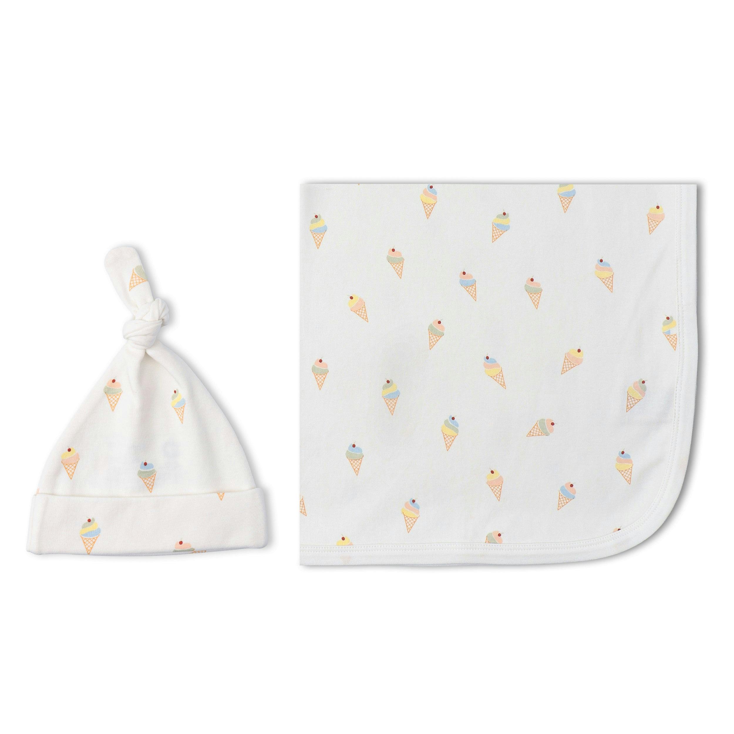 Organic Swaddle Blanket & Hat Set
