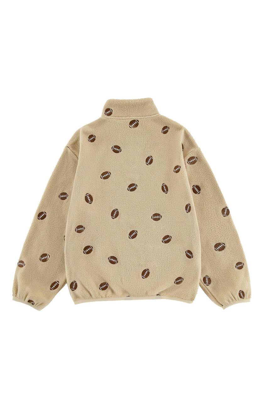 Embroidered Pull Over Fleece, Football Scramble