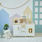 Teamson Kids Little Chef Hampton Wooden Play Kitchen with 17 Accessories