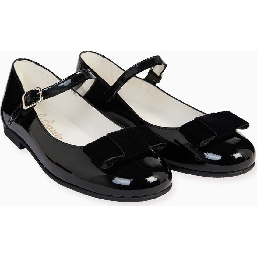 Patent Black Leather Girl Bow Mary Jane Shoes