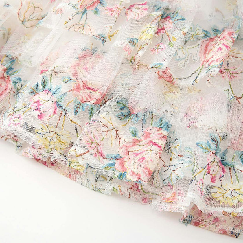 Reign Frill Embroidered Mini Dress