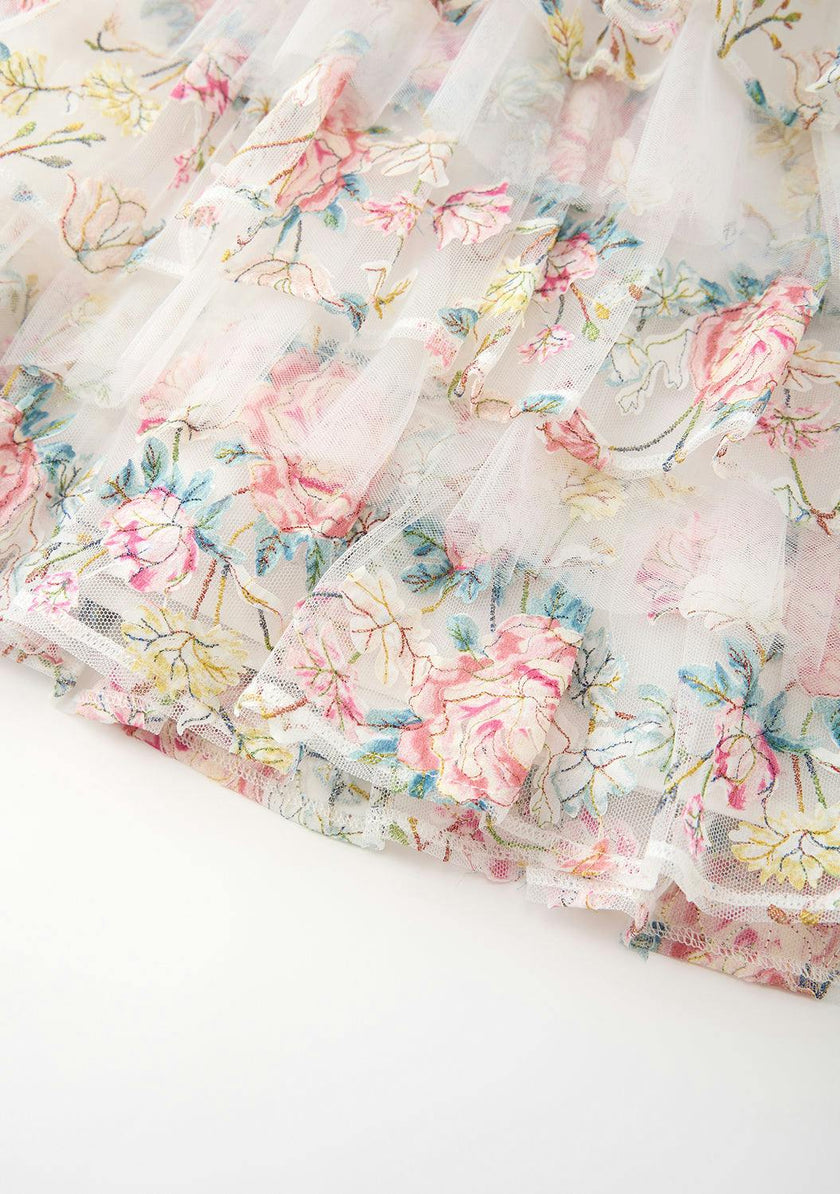 Reign Frill Embroidered Mini Dress