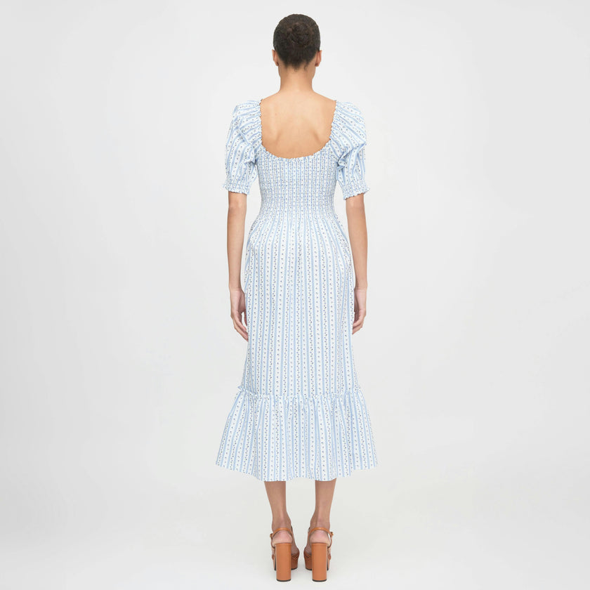 The Louisa Nap Dress - Blue Petal Stripe