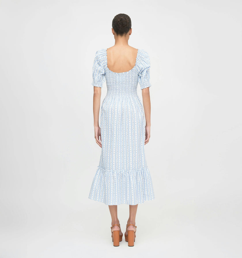 The Louisa Nap Dress - Blue Petal Stripe
