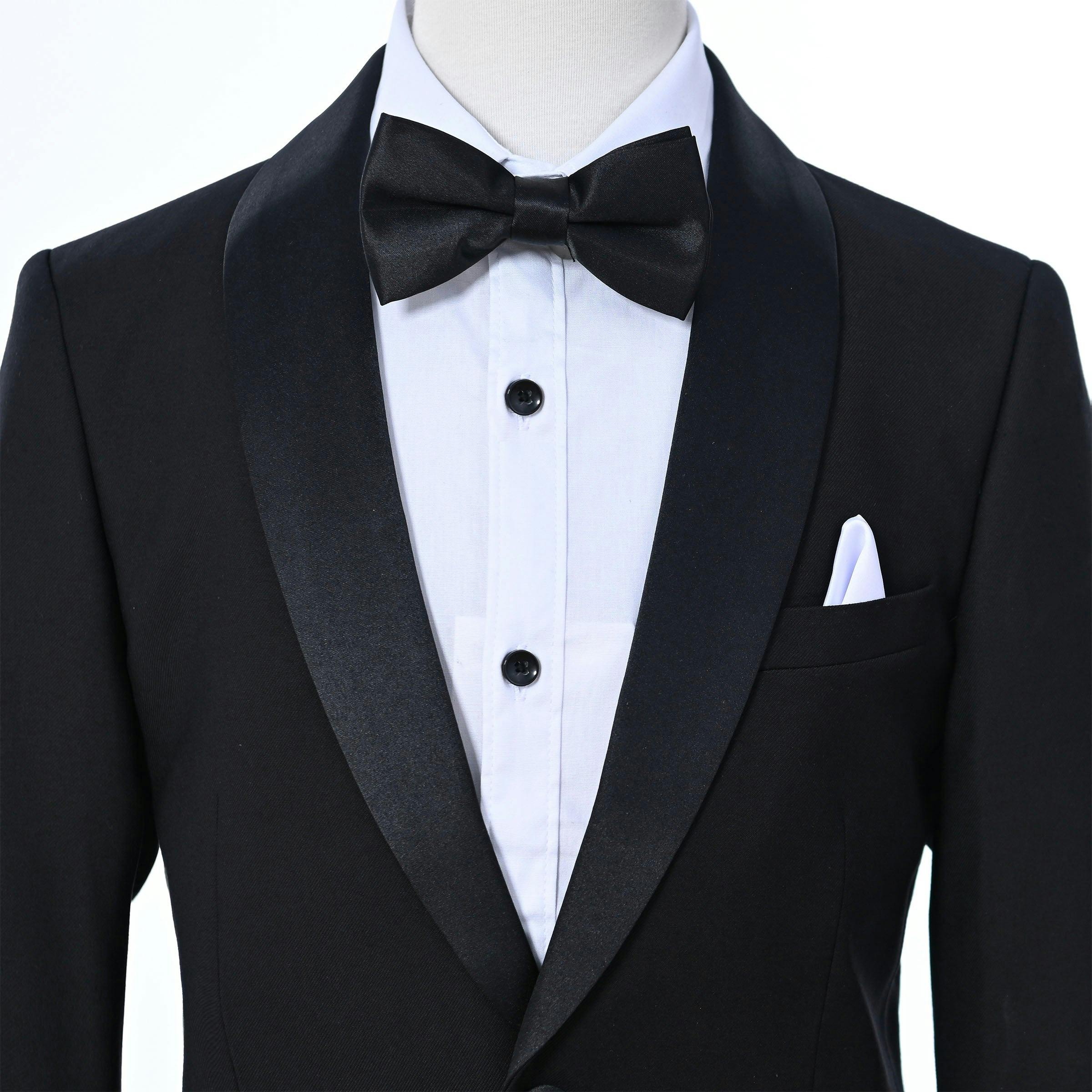 Black Moustache Shawl Lapel Tuxedo Set
