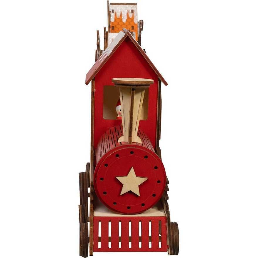 22.24-Inch Battery Operated LED Lighted Truck With Santa and Home Scene Table Piece