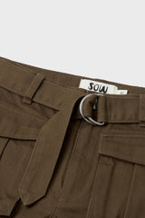 Organic Cotton Cargo Front Short With Belt