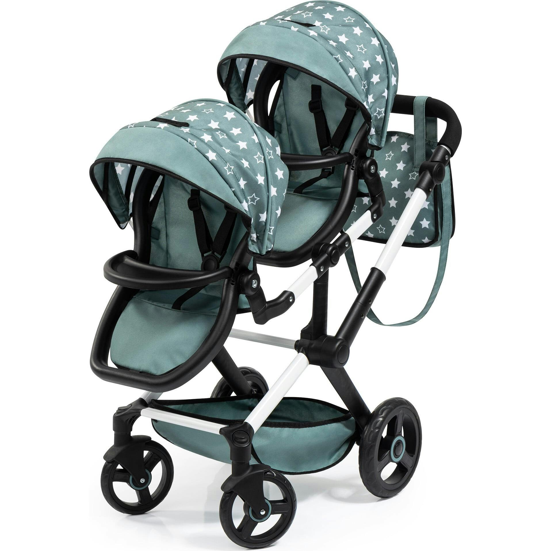 Bayer Design Dolls: Pram Xeo Twin - Green & White Stars