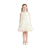 Cream Serenelle Floral Embellished Tulle Dress