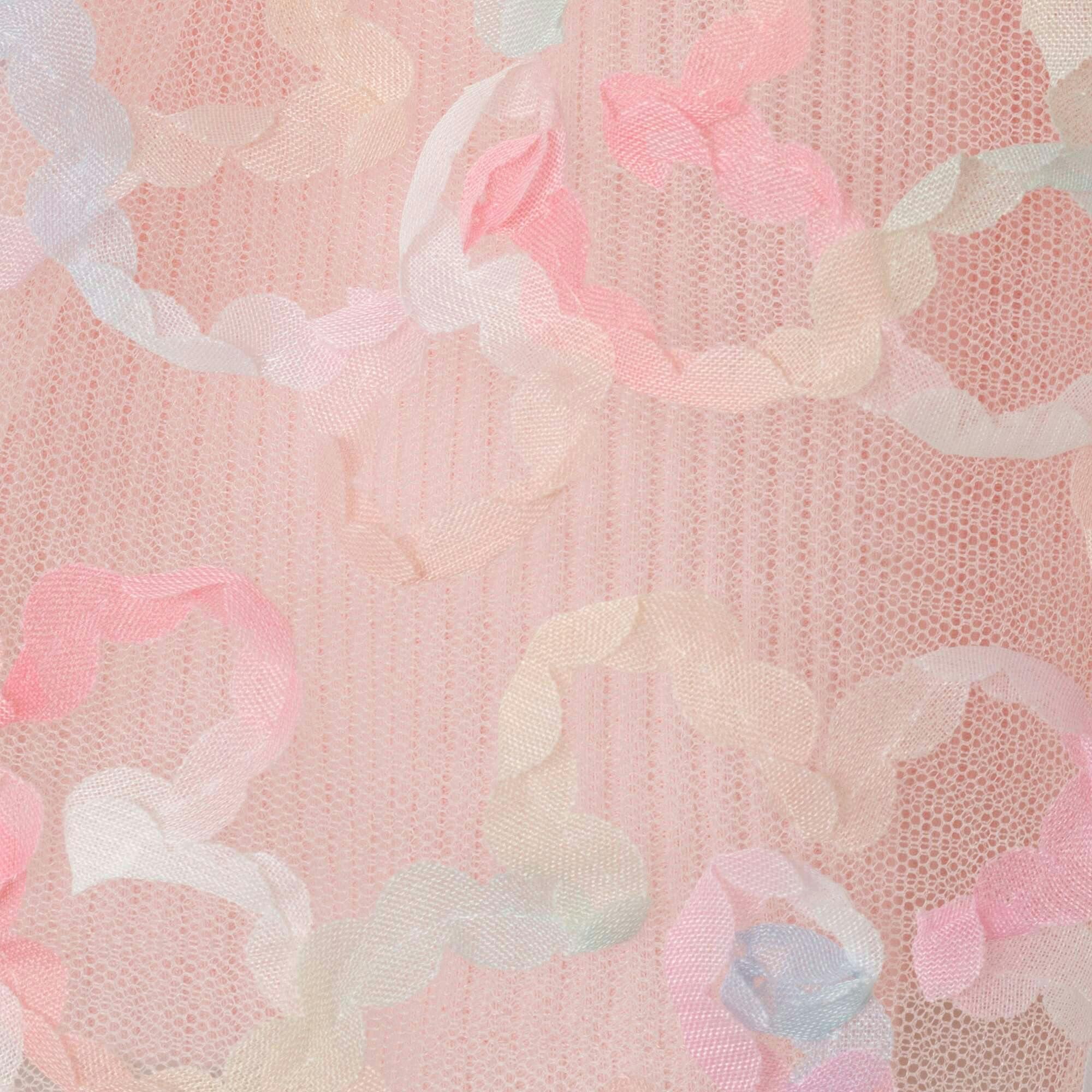 Kids Rib Knit Dress w/ 3D Floral Tulle Skirt