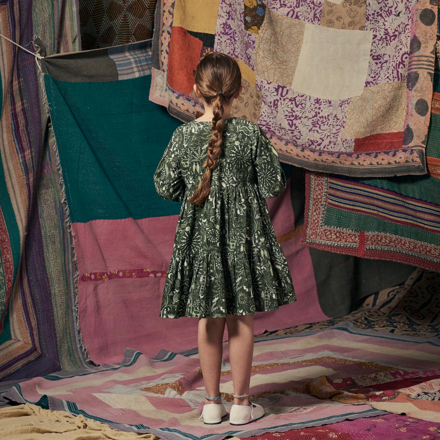 Kids Fran Dress Folktale Green