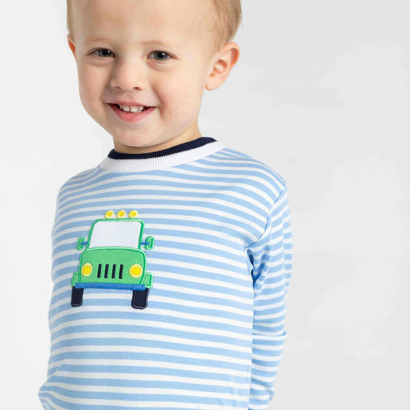Stripe Knit Shirt With Safari Jeep