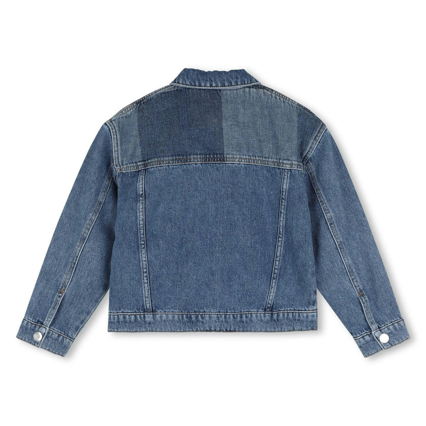 Blue Patchwork Denim Jacket
