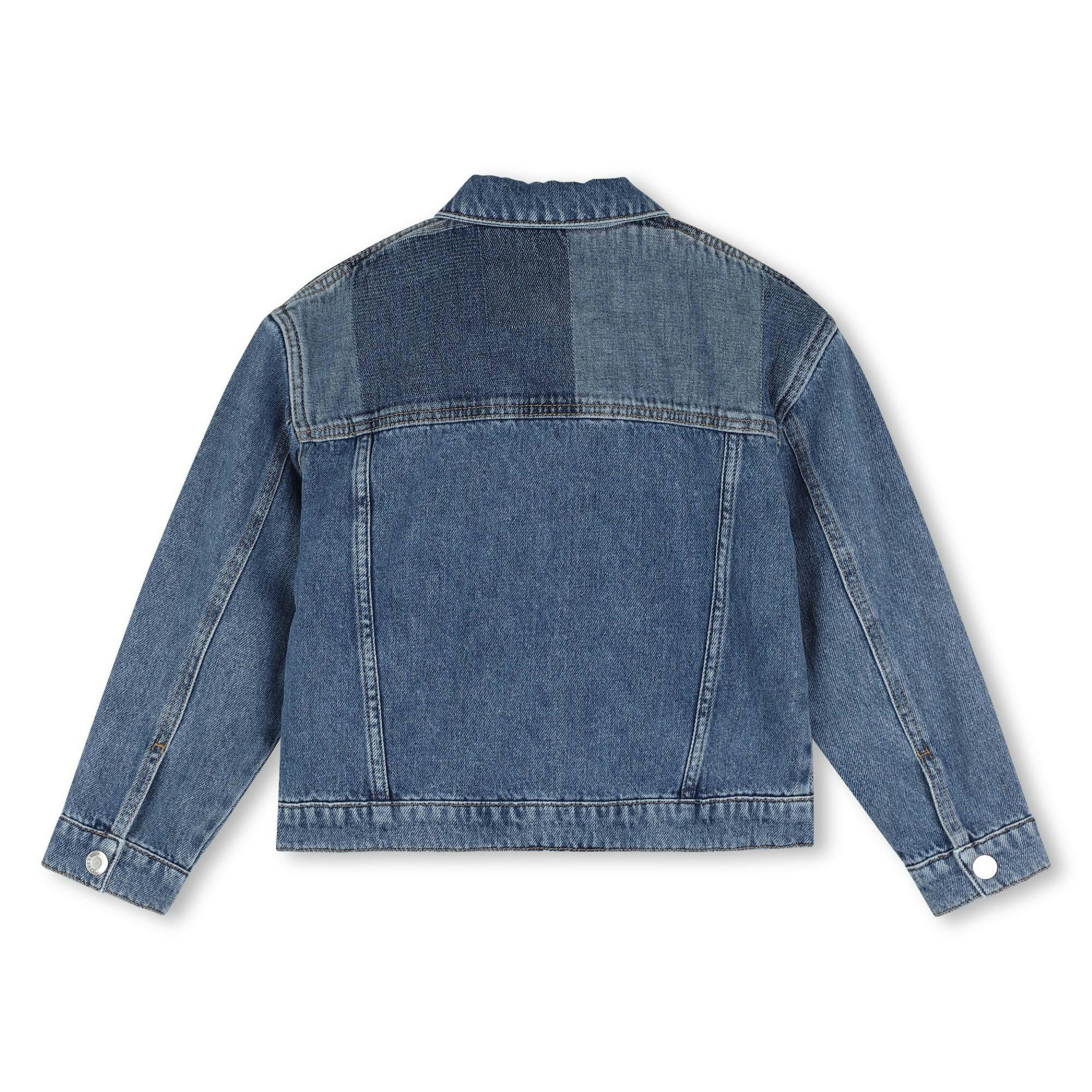 Blue Patchwork Denim Jacket