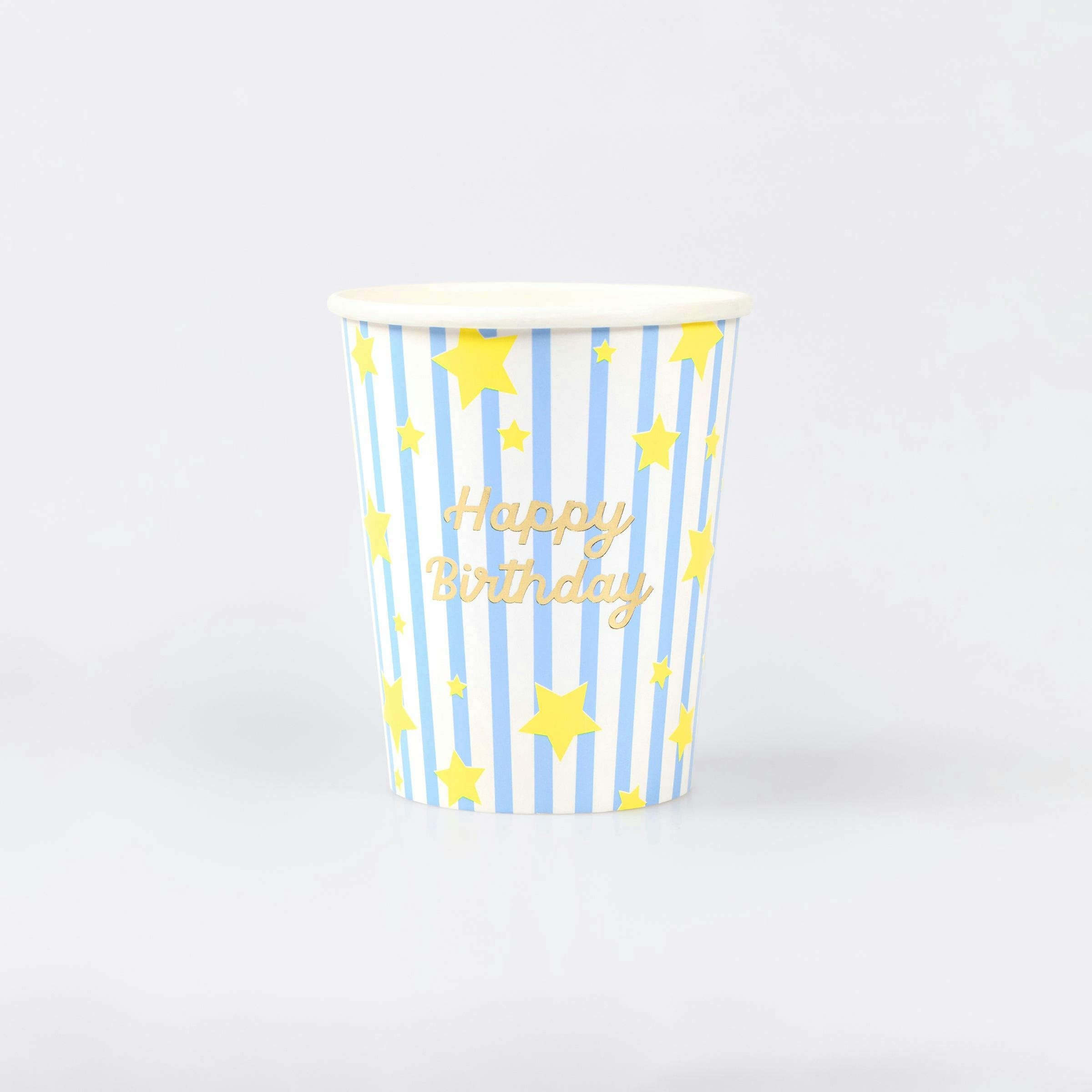 Bright Star Happy Birthday Cups