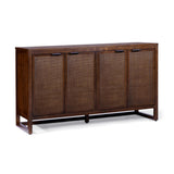 Hatteras Sideboard Cabinet with 4 Rattan Inlay Doors and Adjustable Shelf