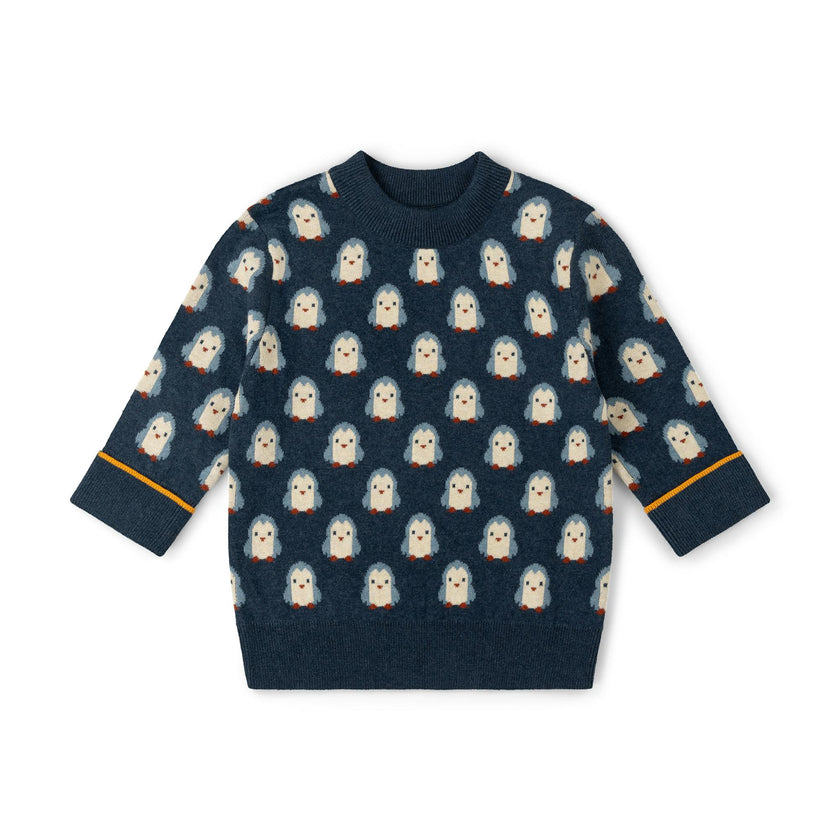Blue Penguins Knitted Jumper, Navy