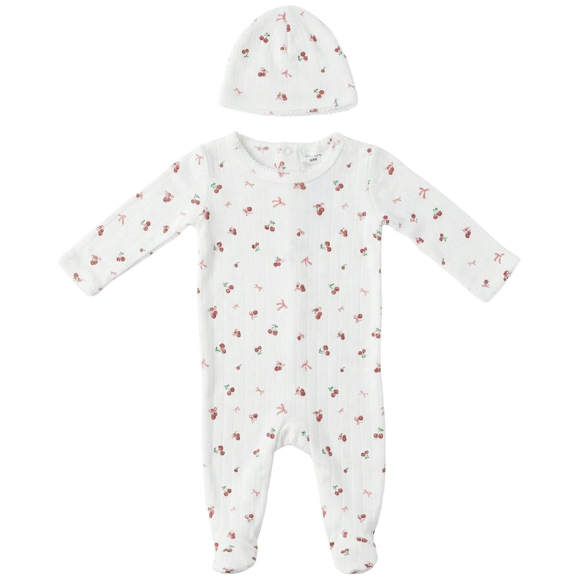 Cherry Pointelle Onesie