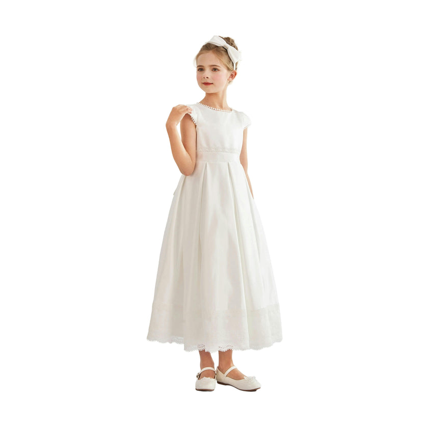 White Pearl-Trim Havenelle Dress