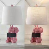 Kairi 21" Modern Shabby Chic Resin/Iron Happy Elephant LED Kids' Table Lamp with Phone Stand