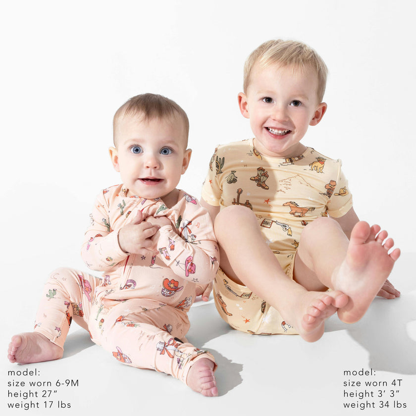 Cowboy Bamboo Kids Pajama Short Set