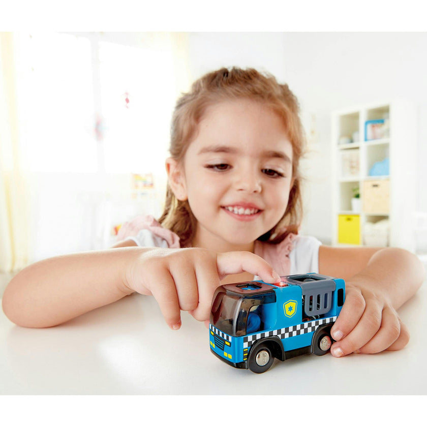 Hape: Police Car With Siren - Blue Cop Car