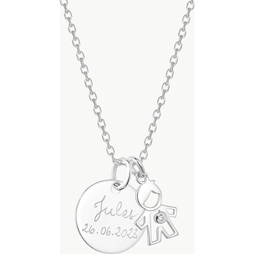 Mini Crystal People Charm, Sterling Silver