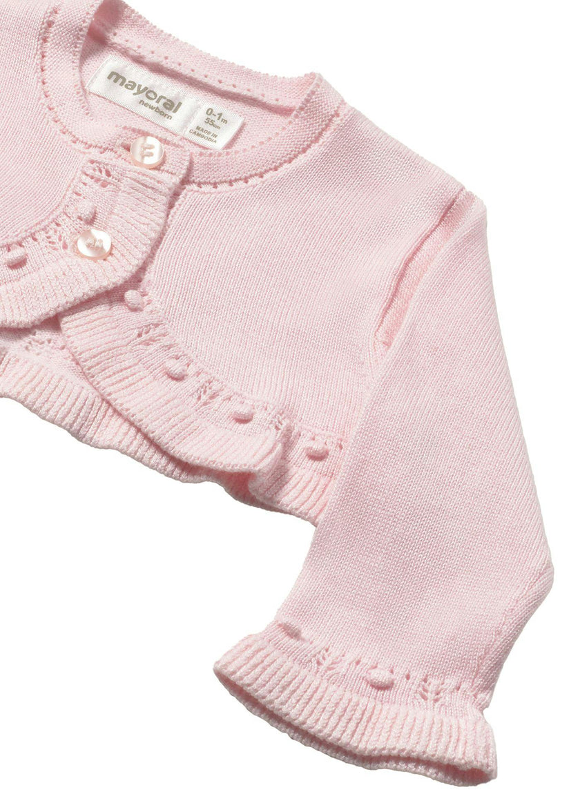 Light Pink Knitted Baby Cardigan
