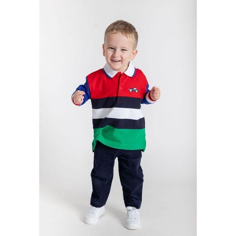 Jersey Knit Polo With Race Car