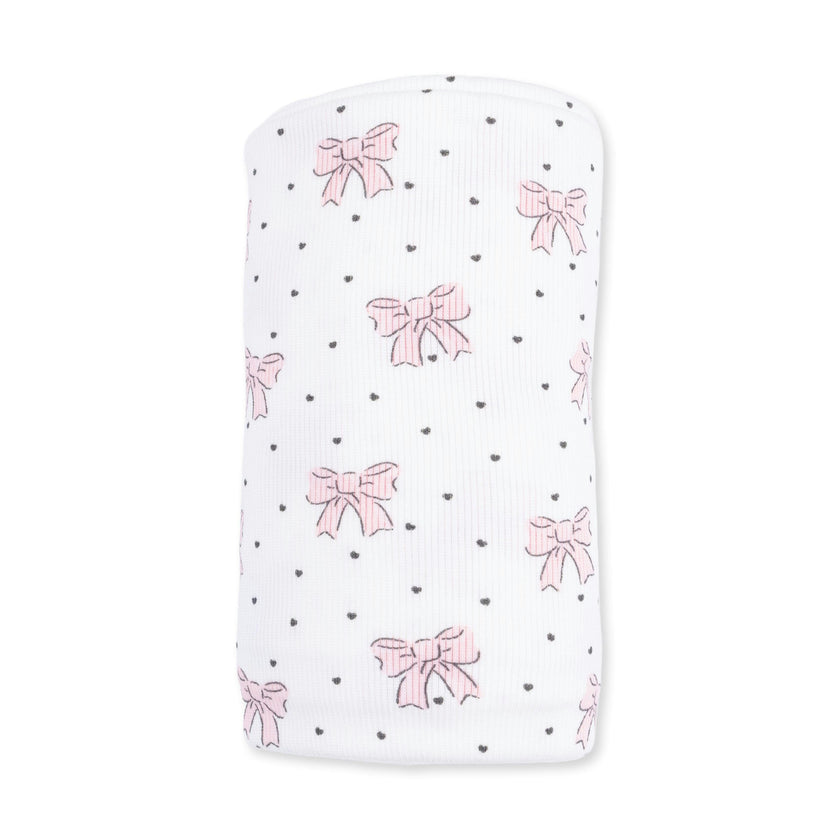 Bows and Hearts - Swaddle Blanket