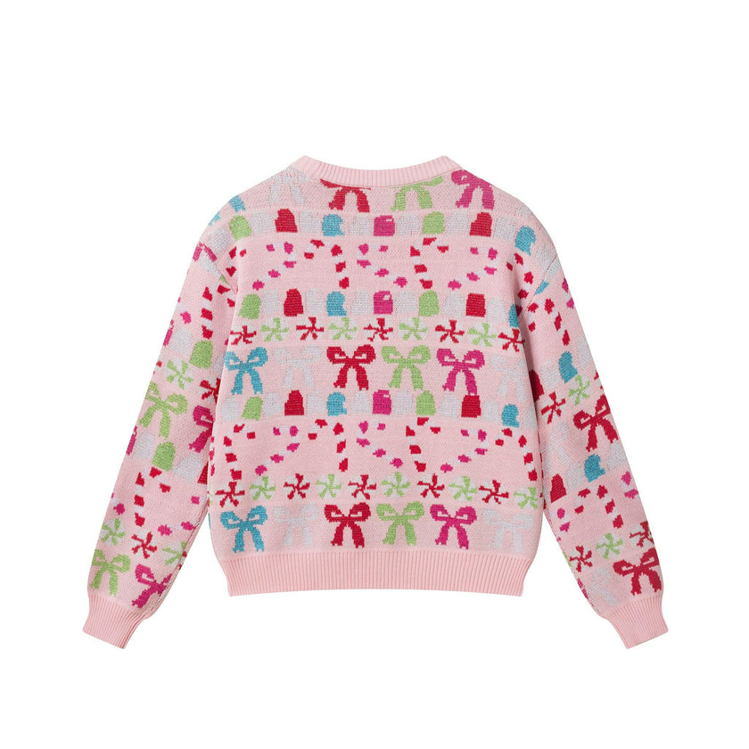 Tween Girls (7-16) Fair Isle Sweater | Candy & Bows - Pink
