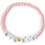 BIG SIS Pink Bead & White Letters Bracelet