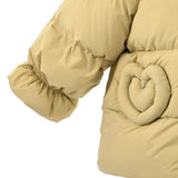 Yellow Glow Heart-Pocket Puffer Jacket