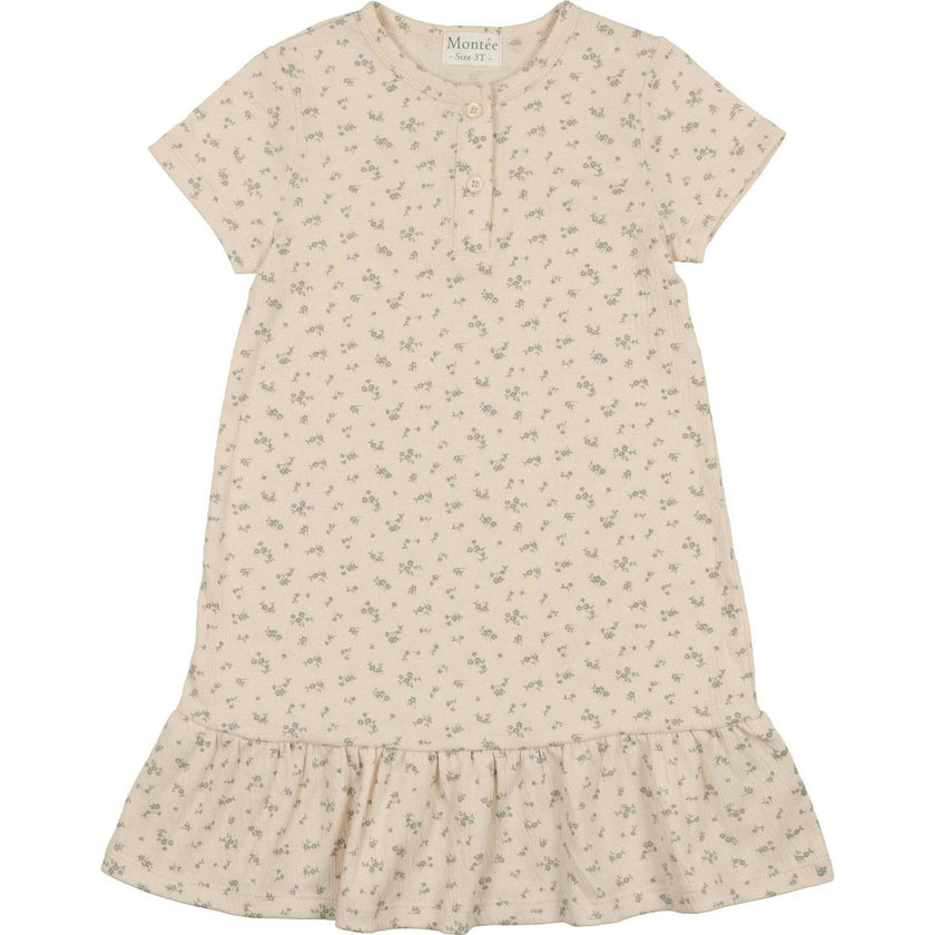 Printed Gauze Short Sleeve Dress
