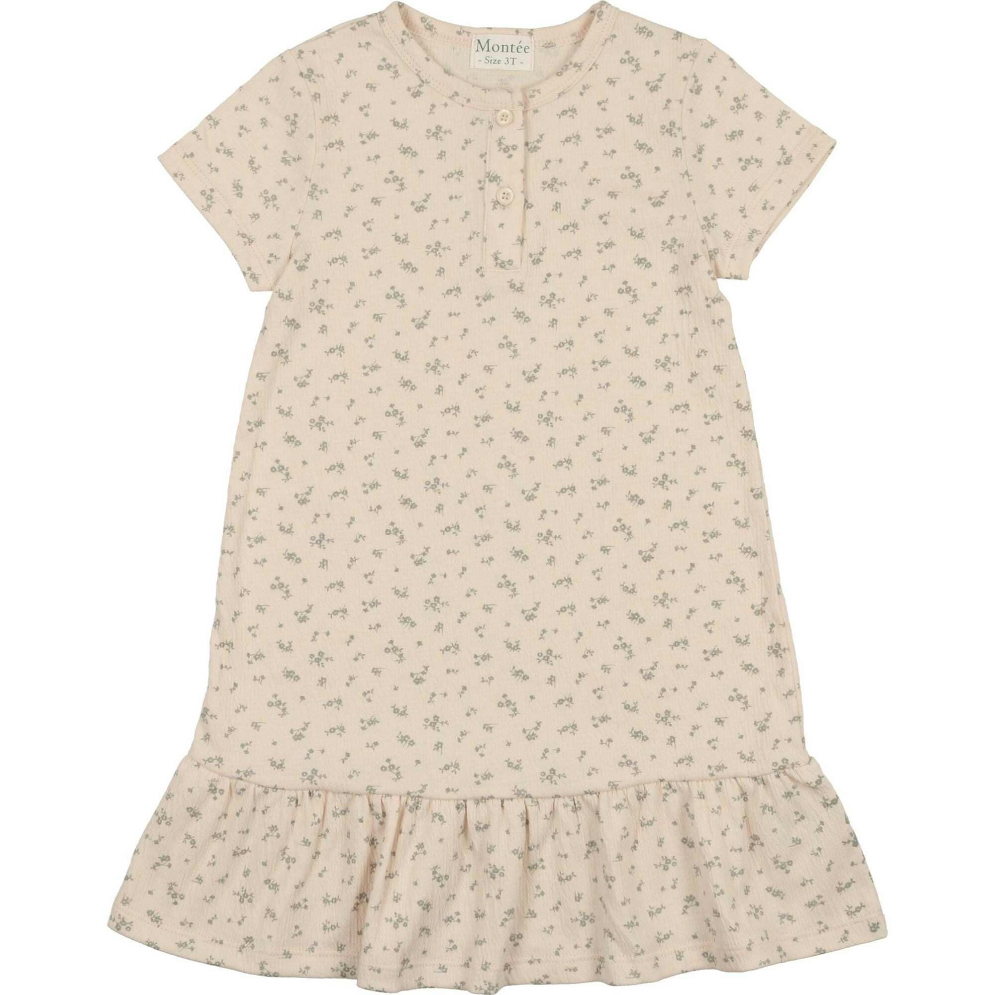 Printed Gauze Short Sleeve Dress