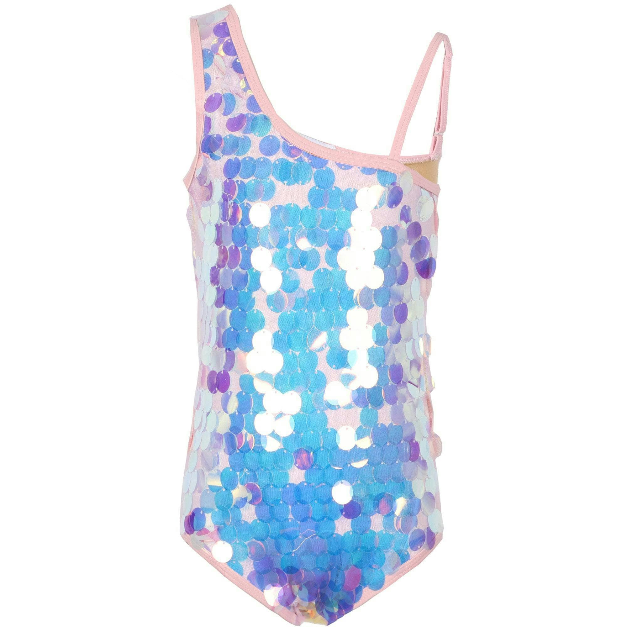 Paillette Mermaid One Piece Swim, Pink