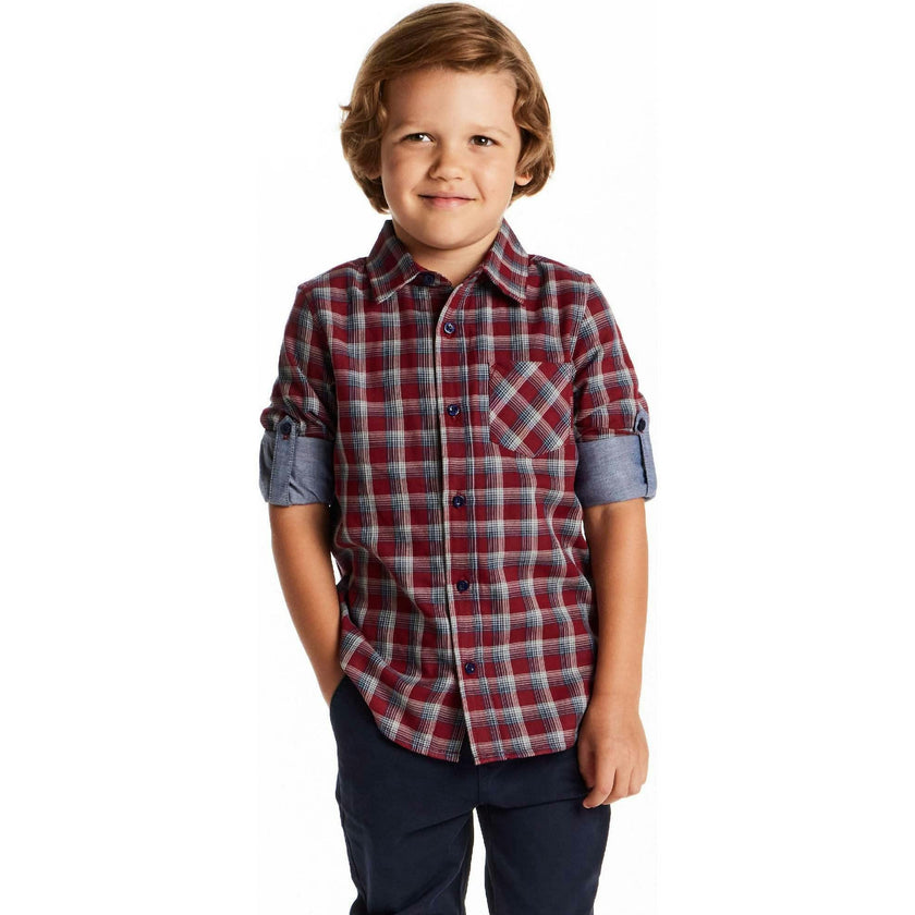 Kids Plaid Double-Facing Buttondown