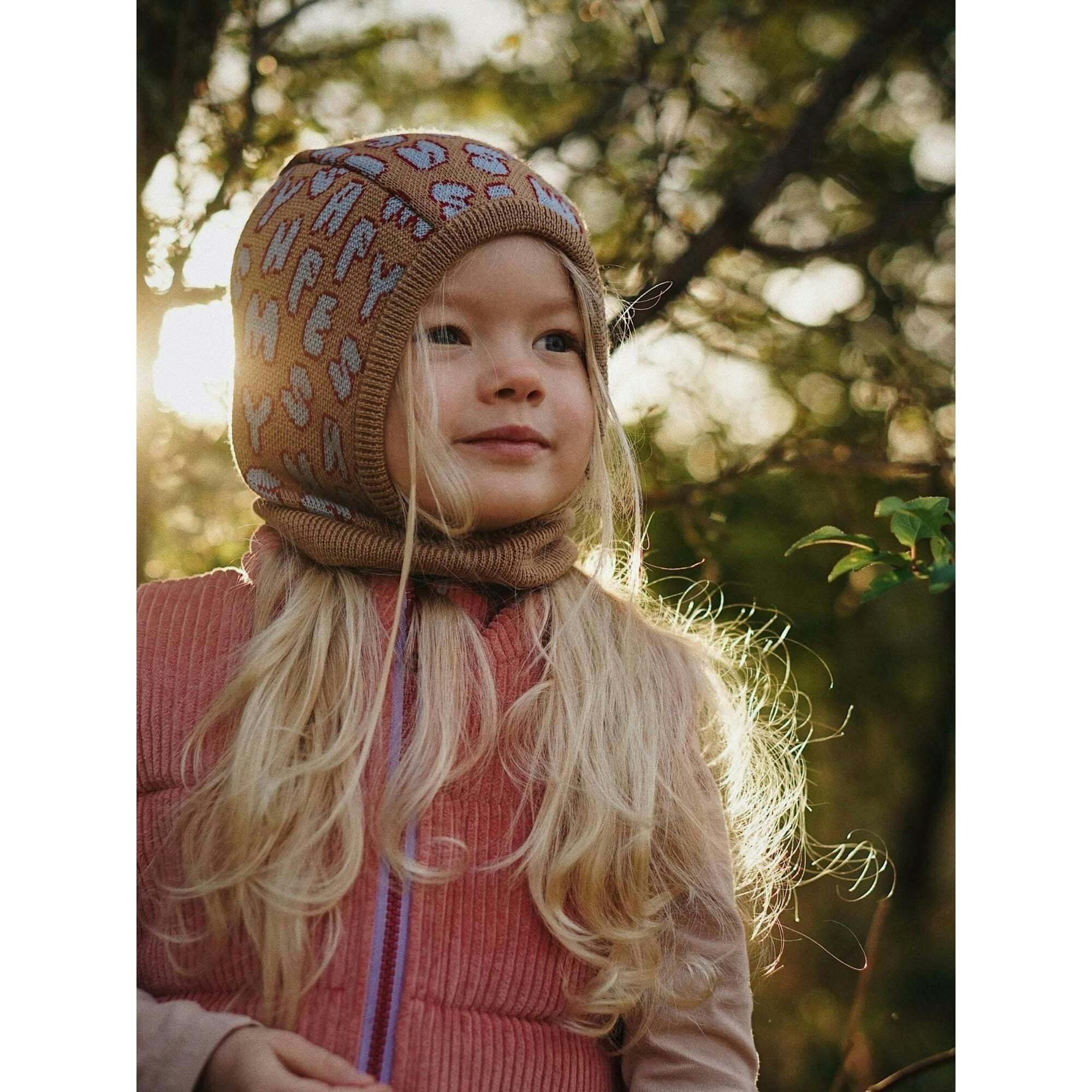 children's merino wool balaclava - letters