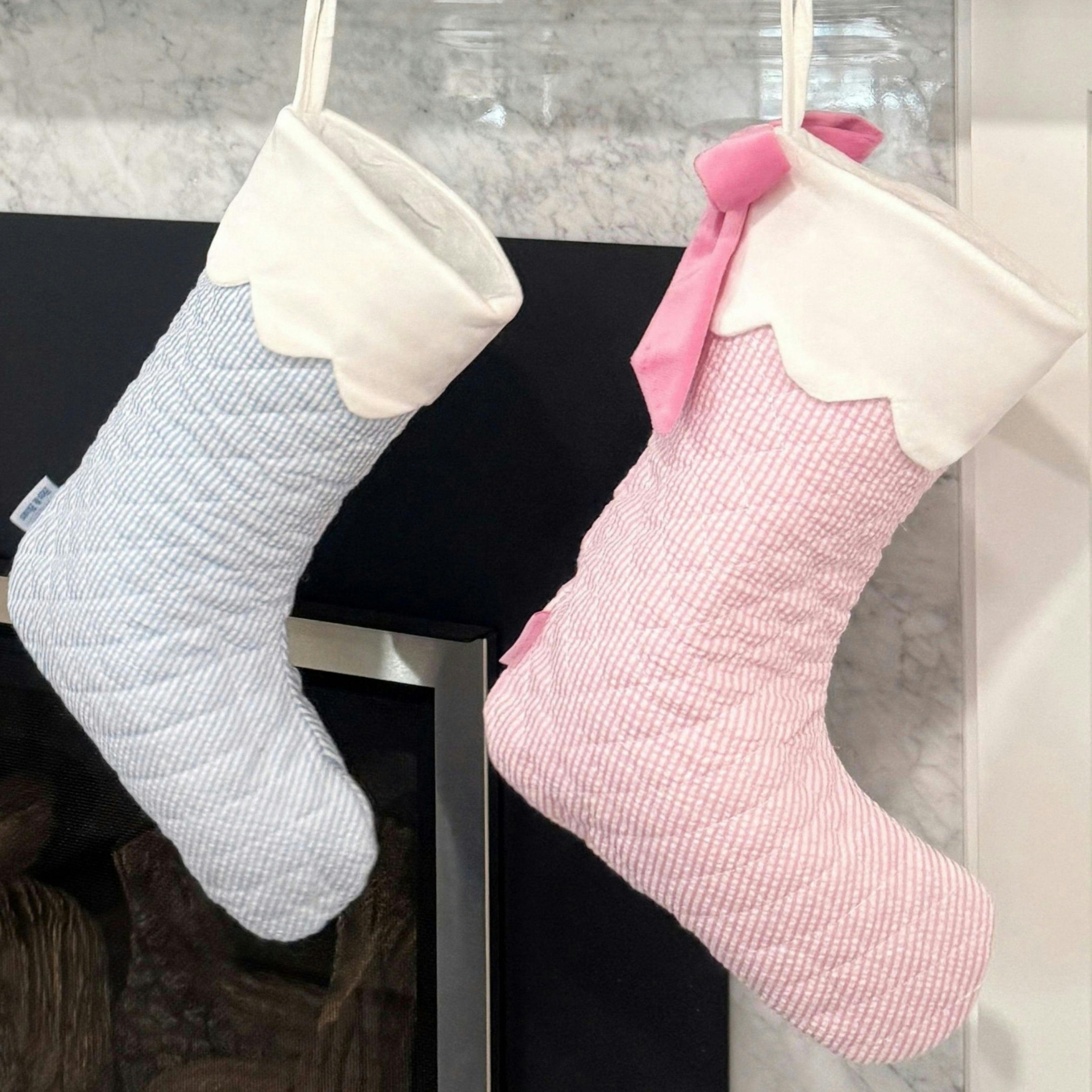 Blue Quilted Stocking