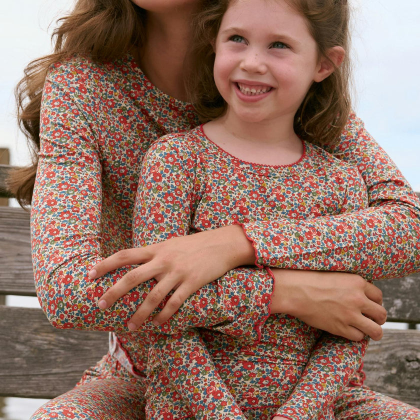 girls Betsy Ann pima pajamas set made with Liberty Fabrics