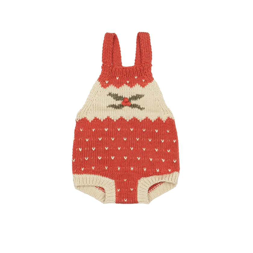 Intarsia Romper - Red