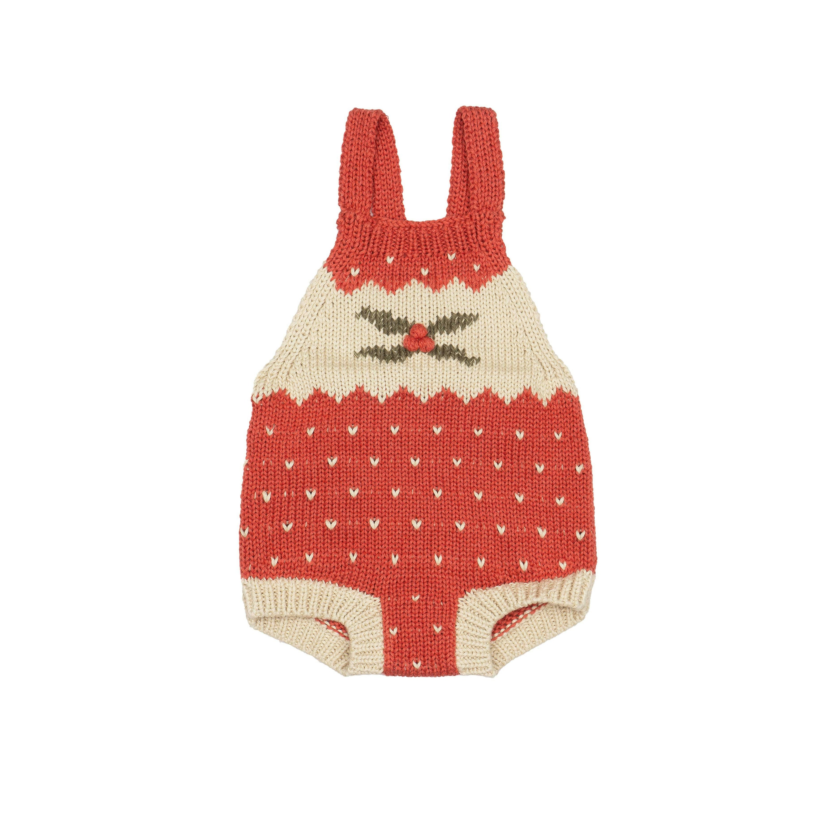 Intarsia Romper - Red