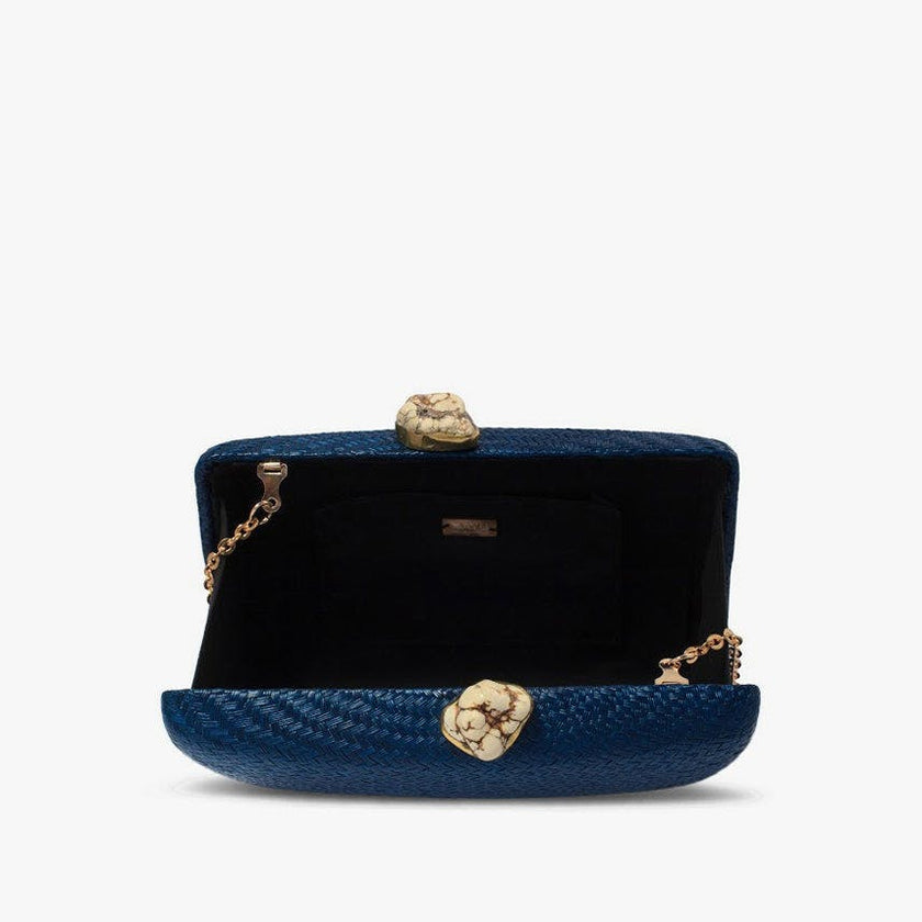 Women's Jen Straw White Stone Clutch Bag