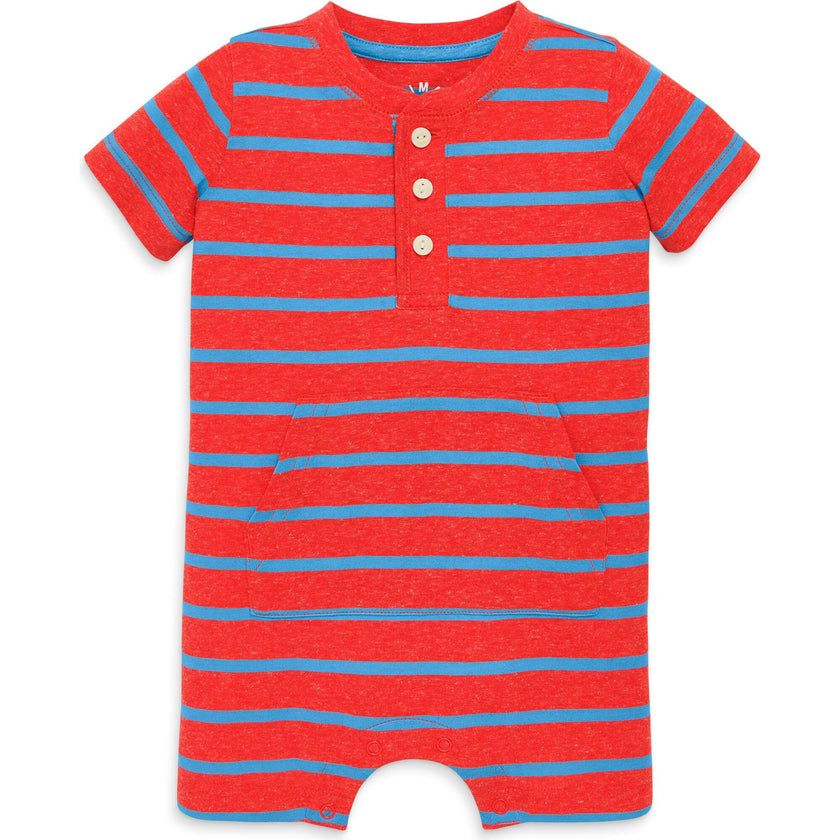 Baby heathered henley shortie in stripe