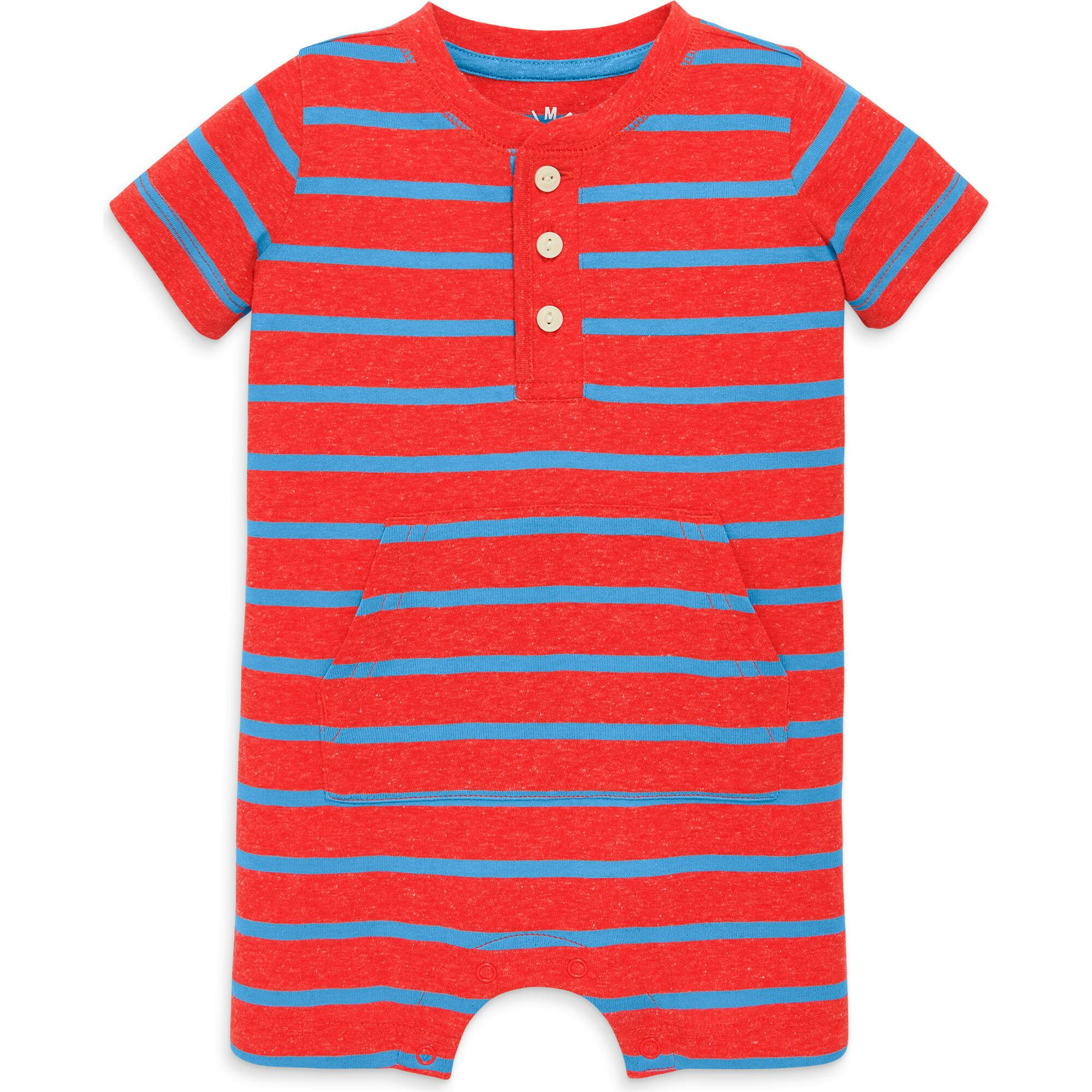 Baby heathered henley shortie in stripe
