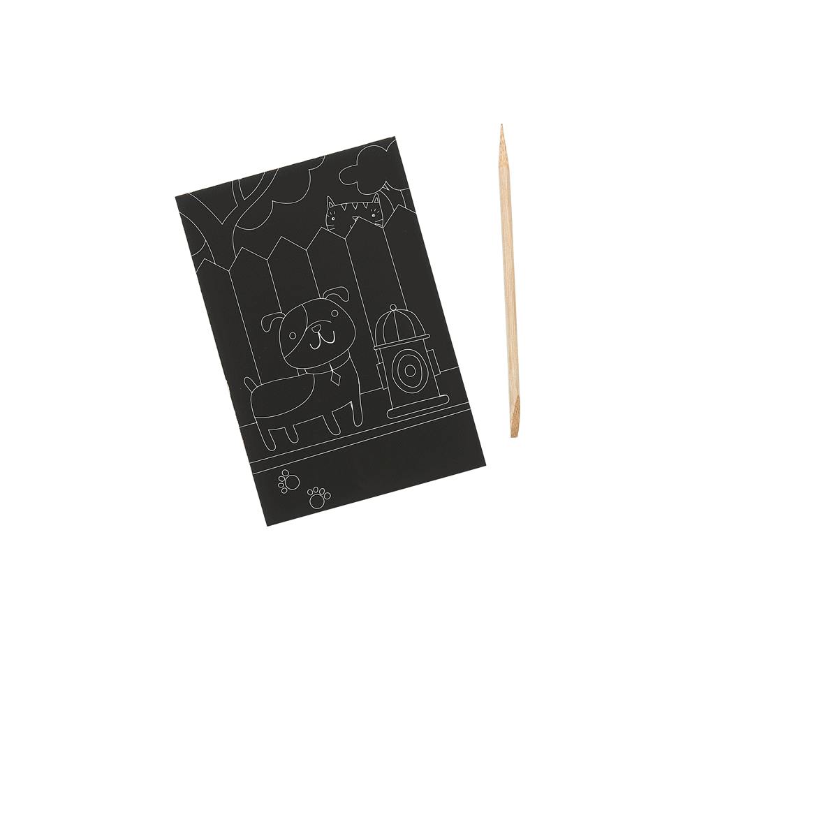 Scratch and Scribble Mini Scratch Art Kit - Playful Pups - 6 Cards