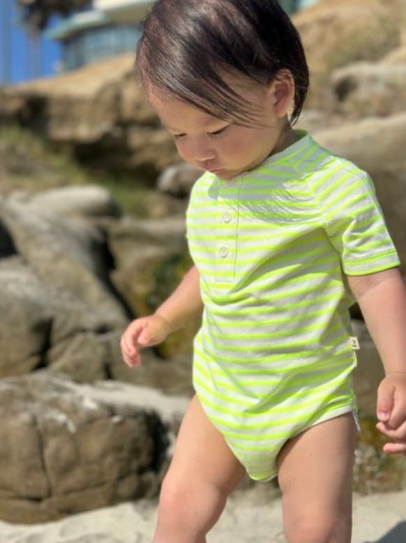 NEON ACID GREEN RAGLAN Jersey Onesie